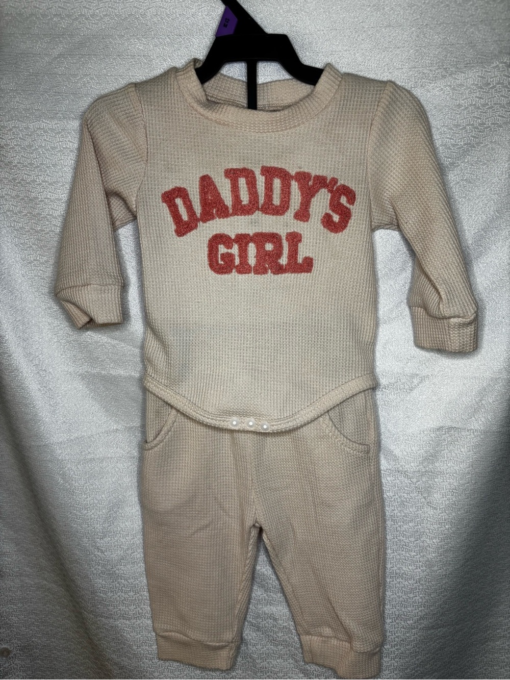 Target Beige 'Daddy's Girl' Waffle One-Piece